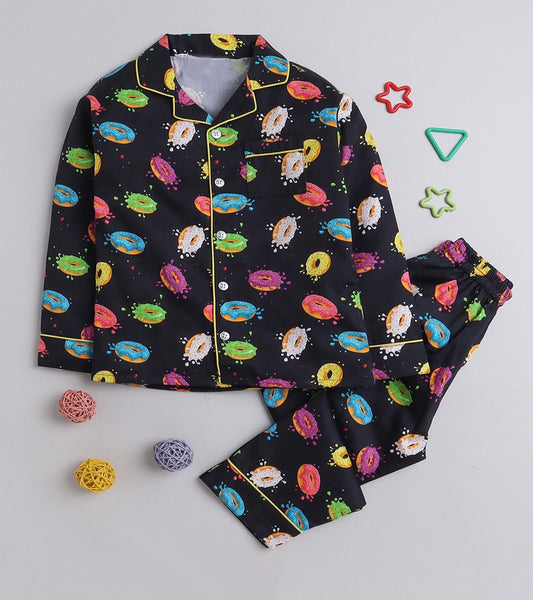 Doughnut printed Night suit For Boys D146