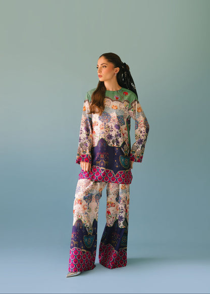 Elegant Animal Printed Rayon Co-ord Set for Women D6308