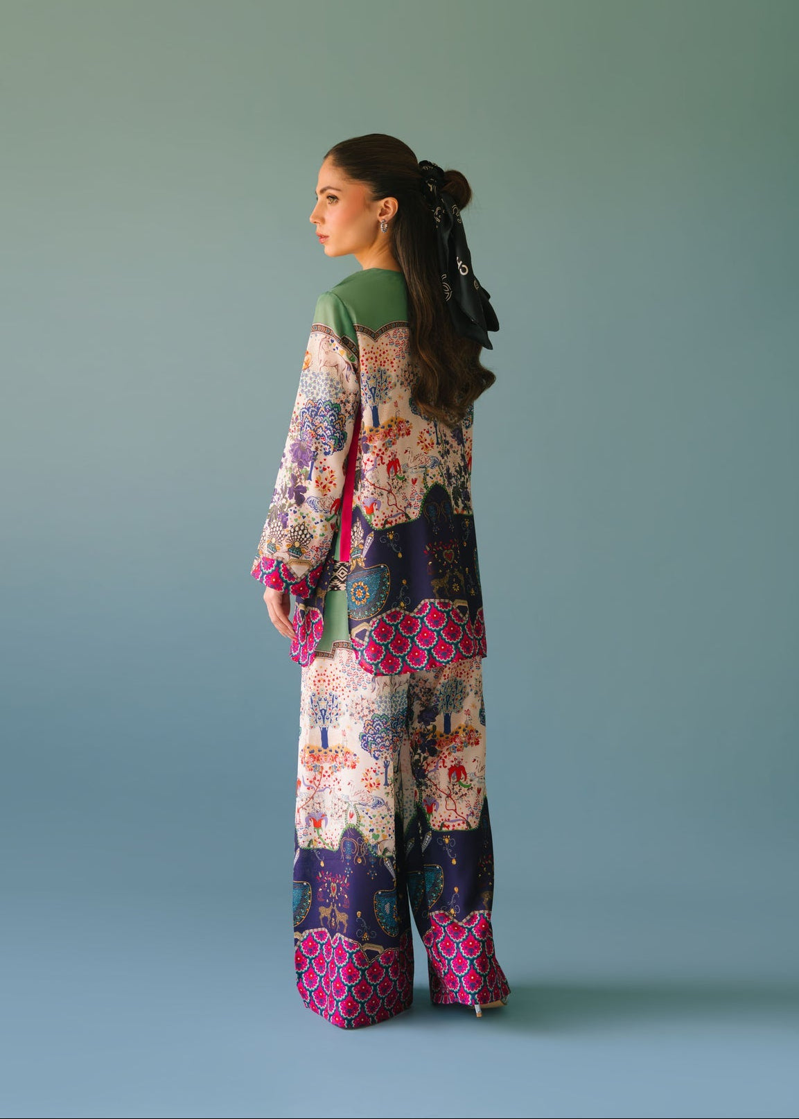 Elegant Animal Printed Rayon Co-ord Set for Women D6308