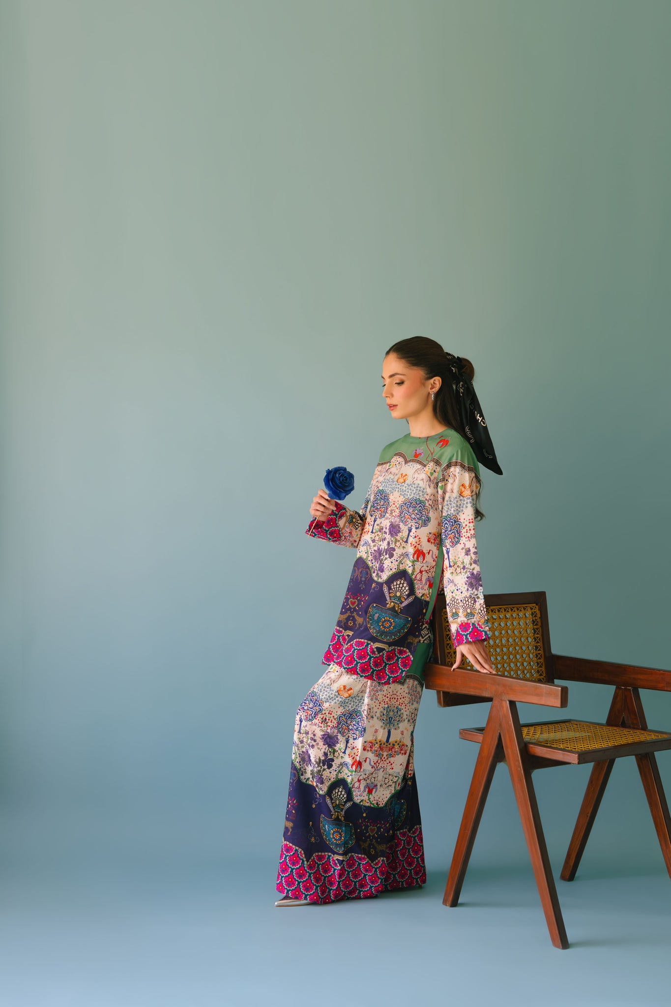 Elegant Animal Printed Rayon Co-ord Set for Women D6308