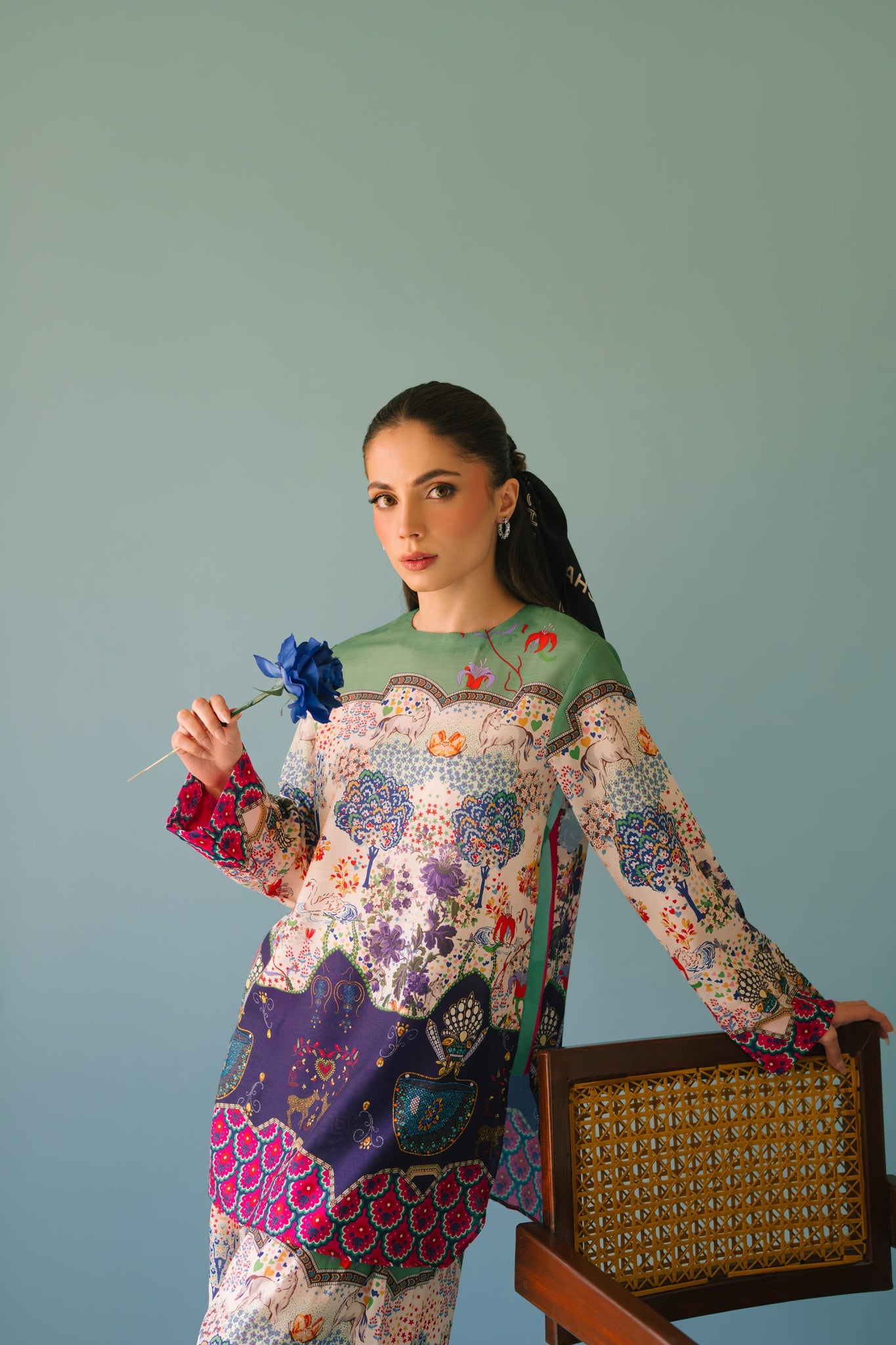 Elegant Animal Printed Rayon Co-ord Set for Women D6308