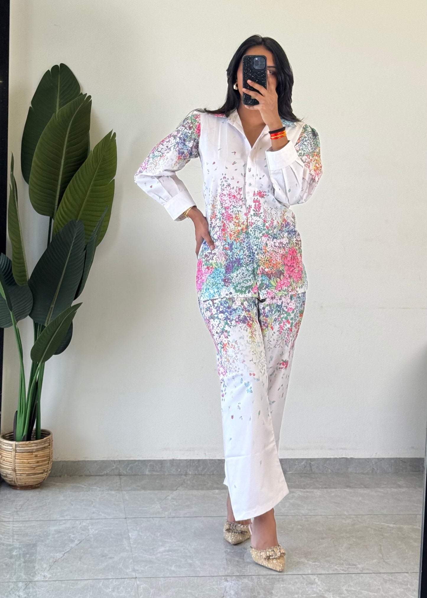 Trendy printed Raymond cotton co-ord set for women - kharidari