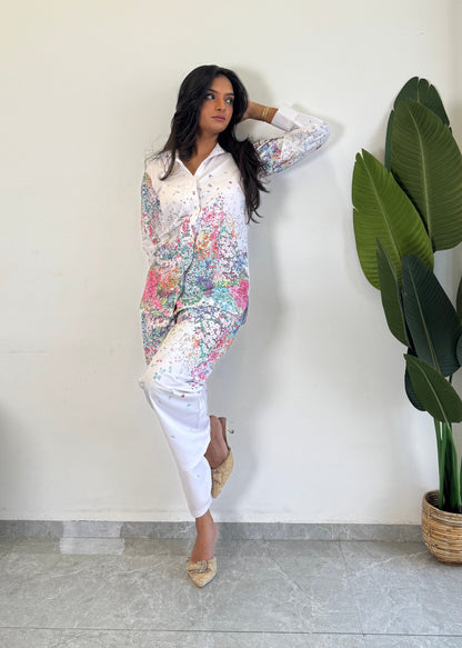 Trendy printed Raymond cotton co-ord set for women - kharidari