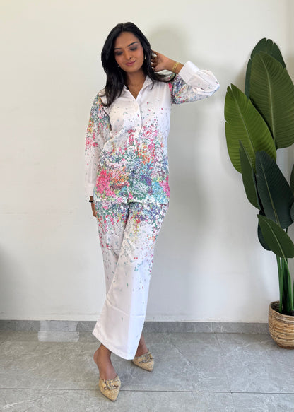 Trendy printed Raymond cotton co-ord set for women - kharidari