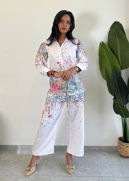 Trendy printed Raymond cotton co-ord set for women - kharidari