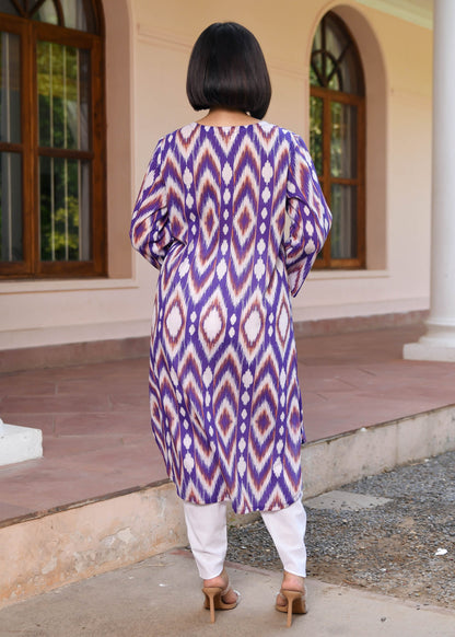 Elegant Ikkat Print Kurta Set D6116 - kharidari