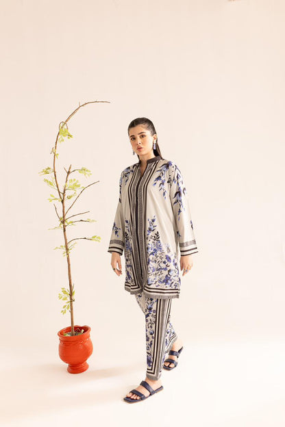 Elegant Malai Satin Printed Co-ord set D6110