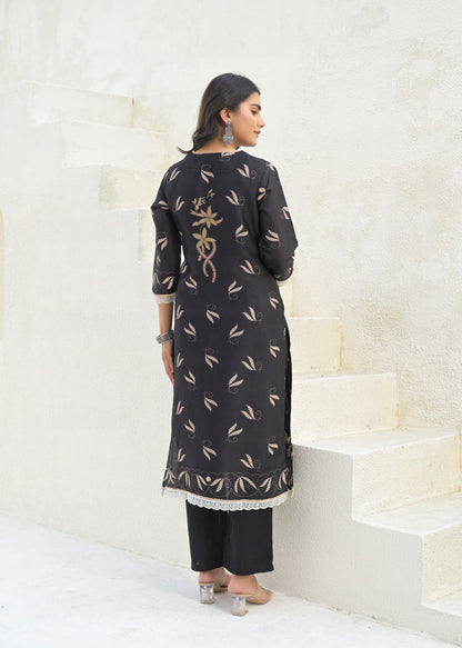 Elegant Pure Muslin Digital Printed Suit Set with Chiffon Dupatta D6265 - kharidari