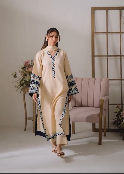 Women’s Ethnic Embroidered Georgette suit Set with Dupatta | Party Wear D6338