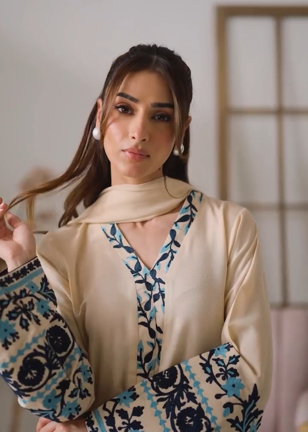 Women’s Ethnic Embroidered Georgette suit Set with Dupatta | Party Wear D6338