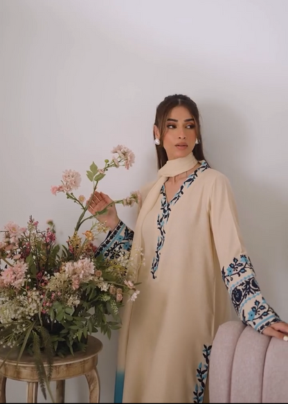 Women’s Ethnic Embroidered Georgette suit Set with Dupatta | Party Wear D6338