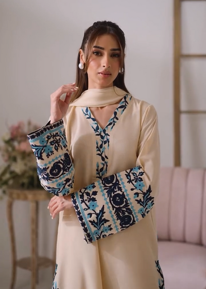 Women’s Ethnic Embroidered Georgette suit Set with Dupatta | Party Wear D6338