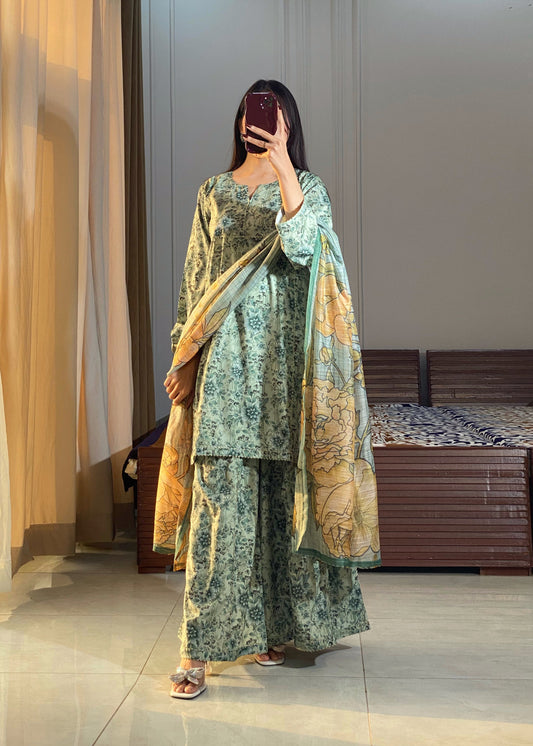 Ethnic Charm in Muslin Cotton with Dupatta D6149