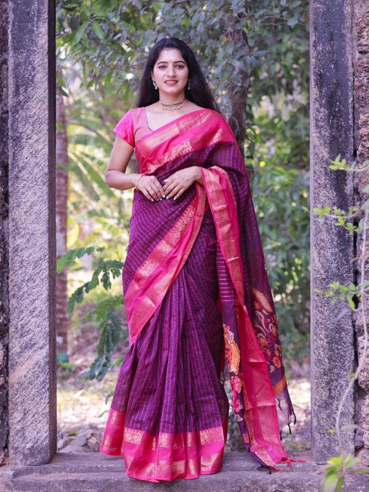 Exclusive Pink Banarasi Silk woven Saree AY50135