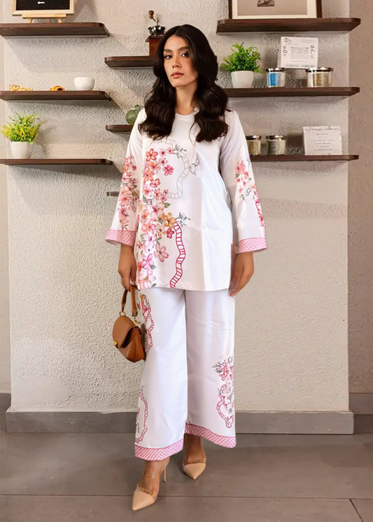 Trendy Raymond Cotton Flower Co-ord D6179 - kharidari