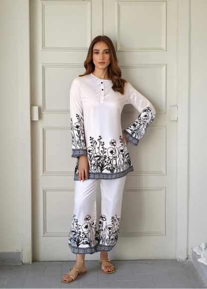 Chic & Comfy Raymond Cotton Flower Co-ord  Set - kharidari