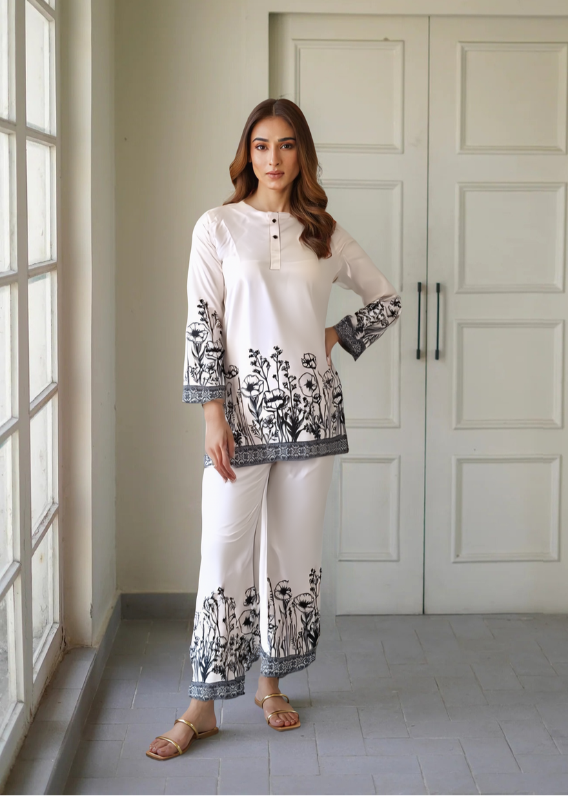 Chic & Comfy Raymond Cotton Flower Co-ord  Set - kharidari