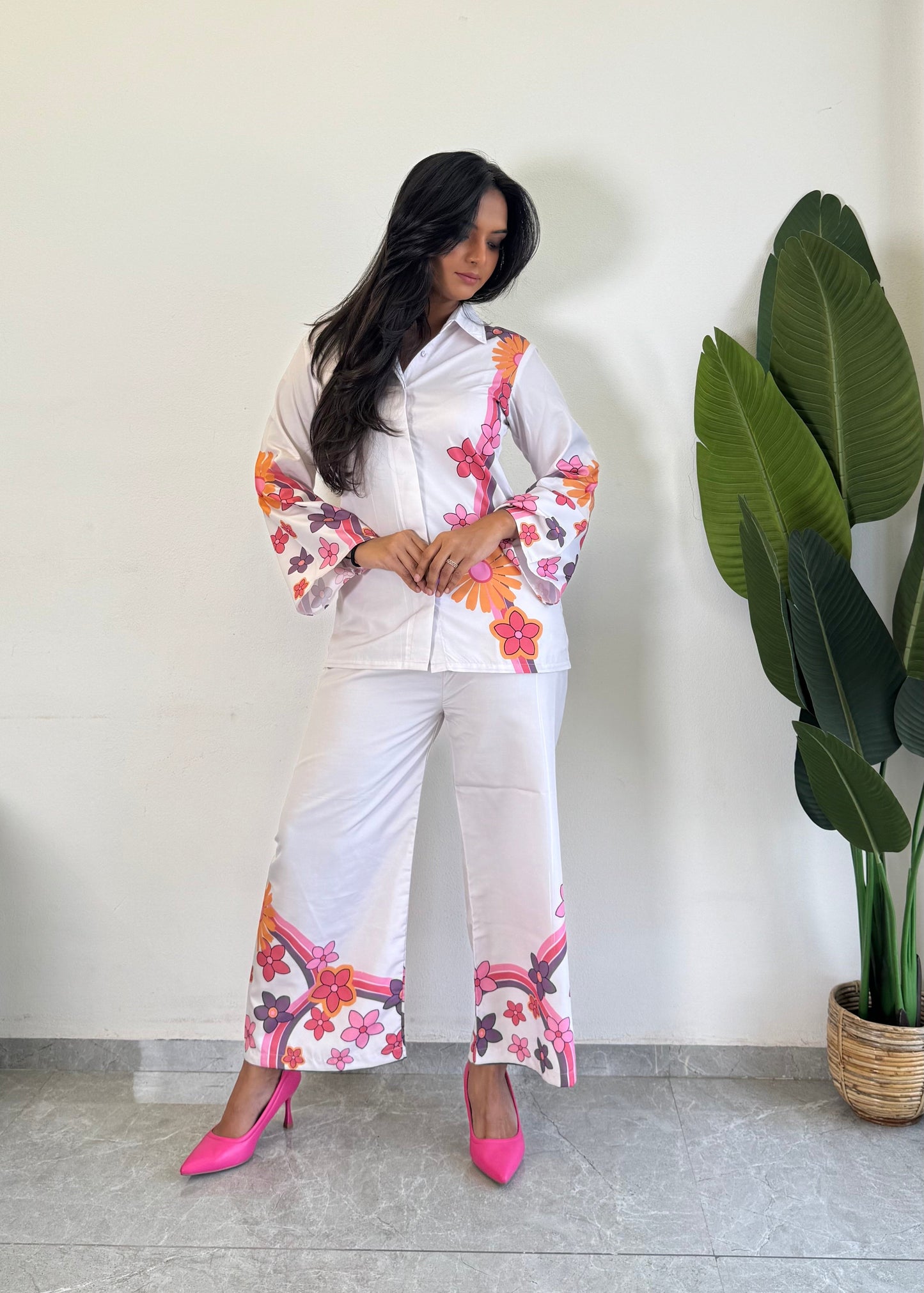 Floral Fantasy Raymond Cotton Co-ord Set   D6167 - kharidari