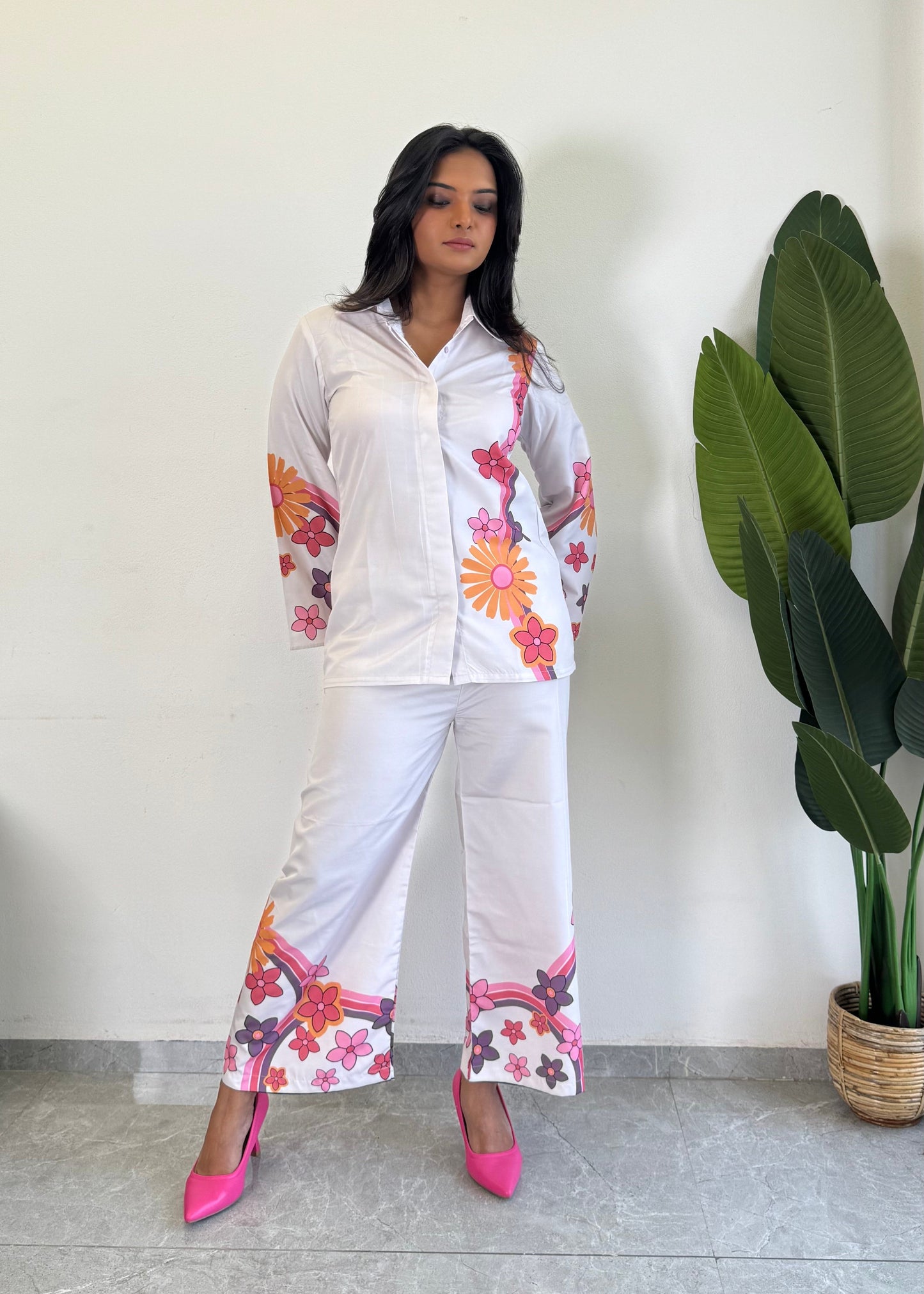 Trendy printed Raymond cotton co-ord set for women - kharidari