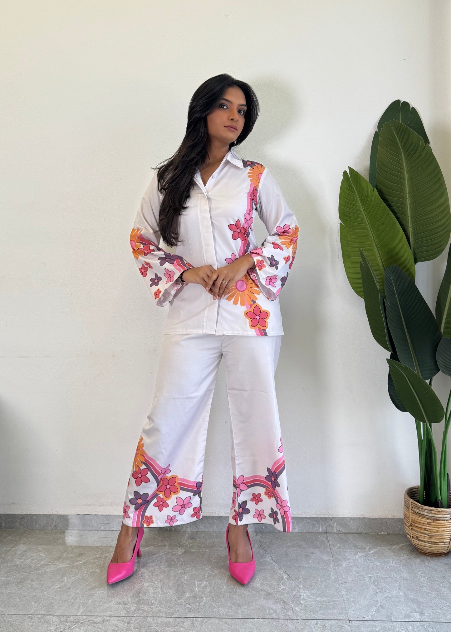 Trendy printed Raymond cotton co-ord set for women - kharidari