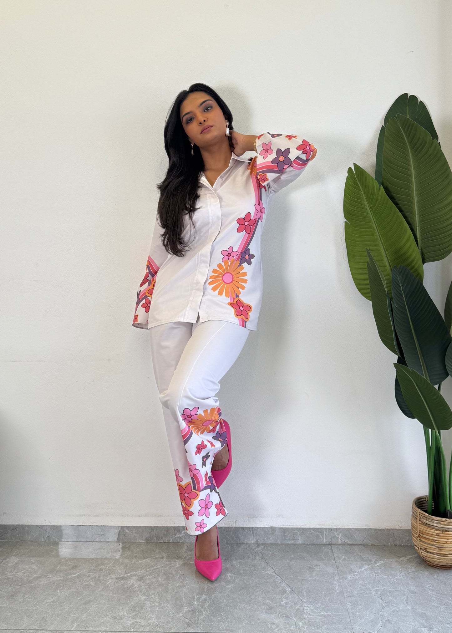 Trendy printed Raymond cotton co-ord set for women - kharidari