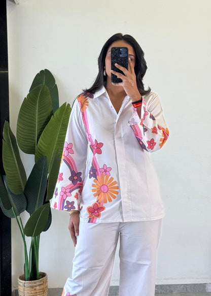 Trendy printed Raymond cotton co-ord set for women - kharidari