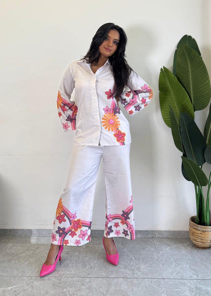 Trendy printed Raymond cotton co-ord set for women - kharidari