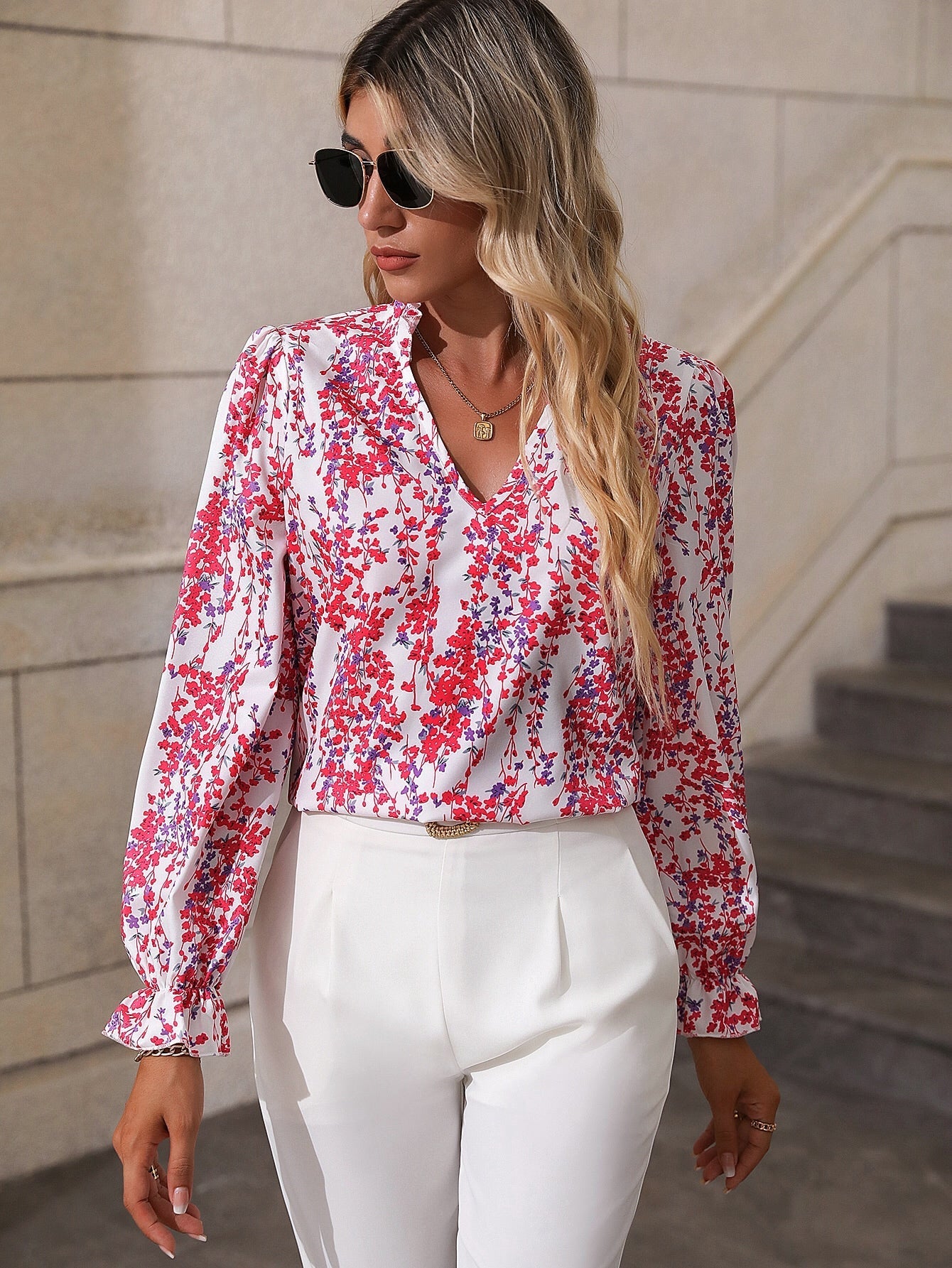 Floral Printed Full Sleeve T-Shirt VT-01163 - kharidari