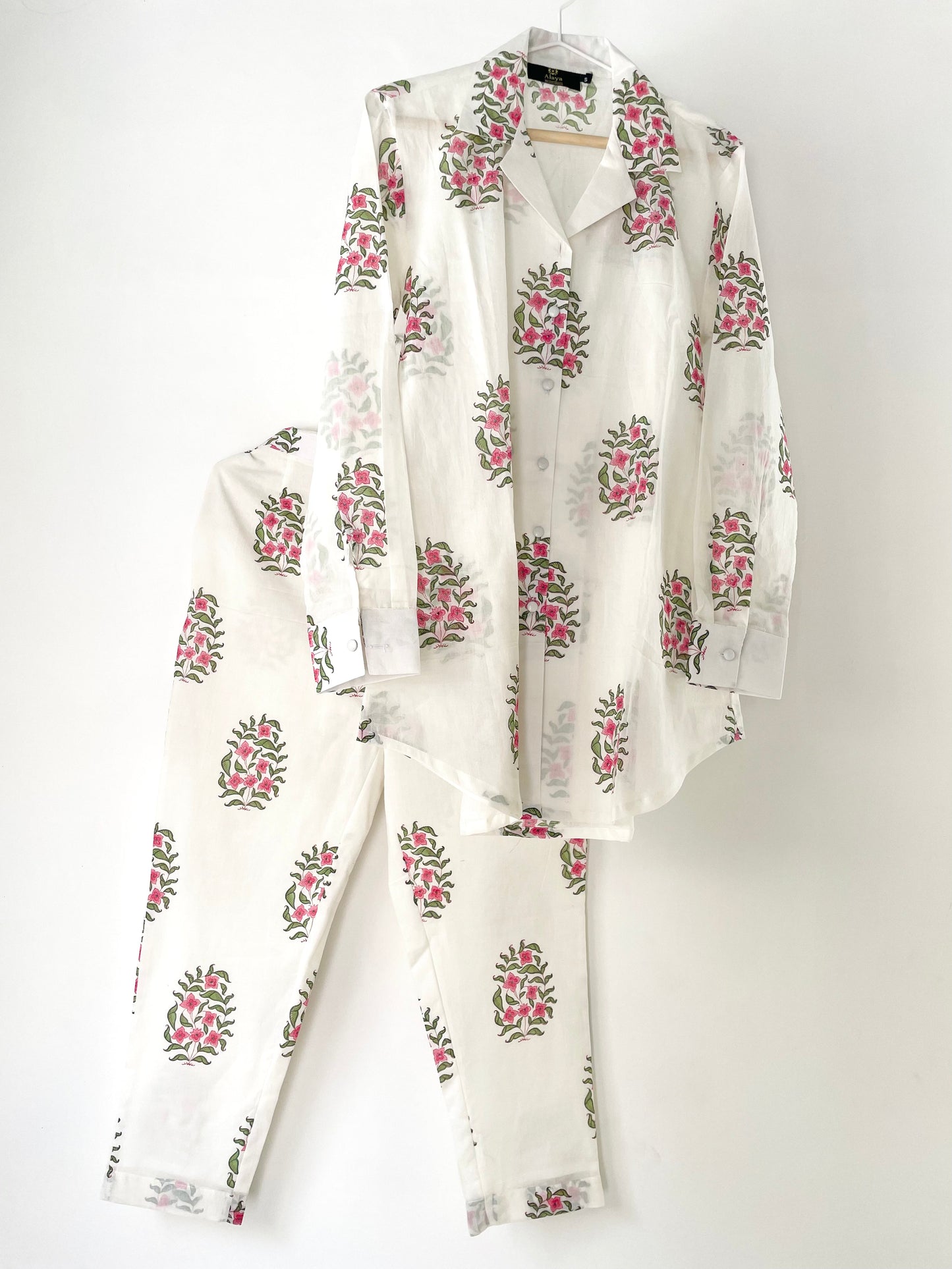 Flower Plant Print Muslin Cotton Co-ord Set D6006