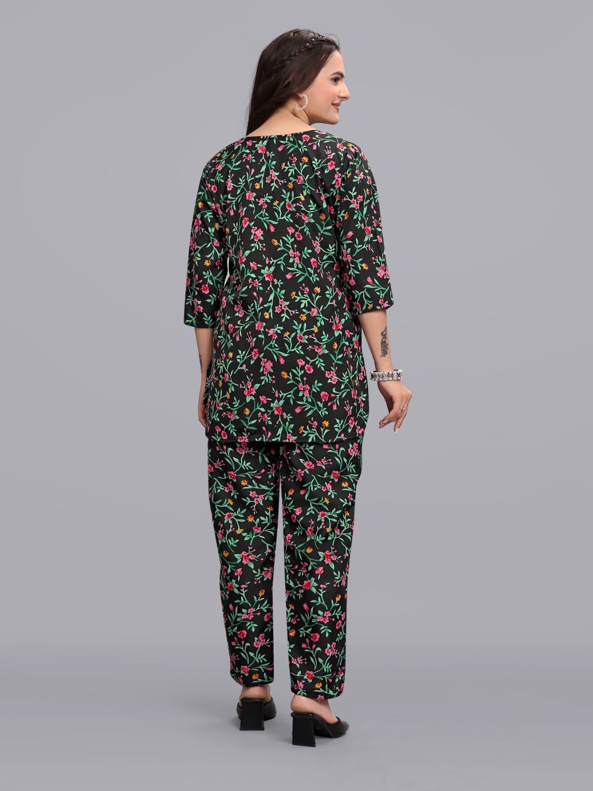 Flower Printed Attractive Co-ord  D01198