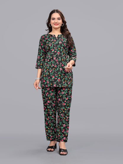 Flower Printed Attractive Co-ord  D01198
