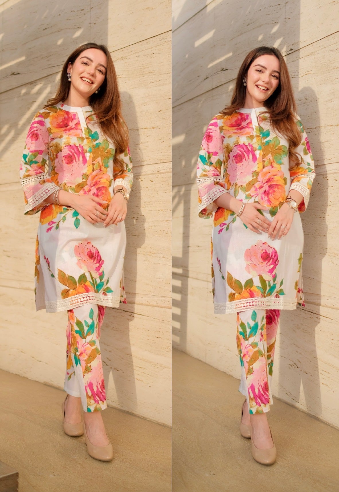 Flower Printed Attractive Kurta Set D6054 - kharidari