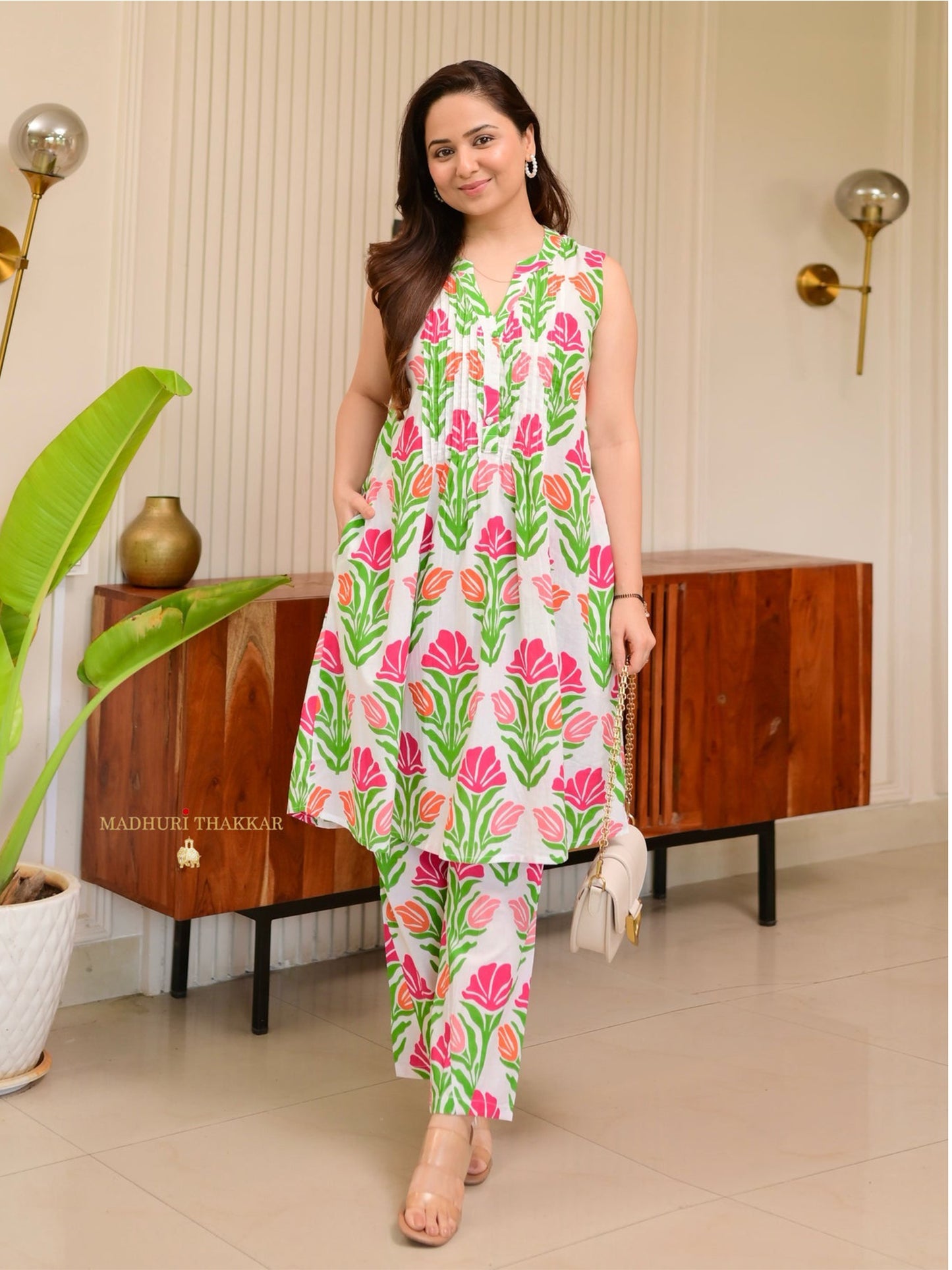 Flower Printed Attractive Kurta Set D6055