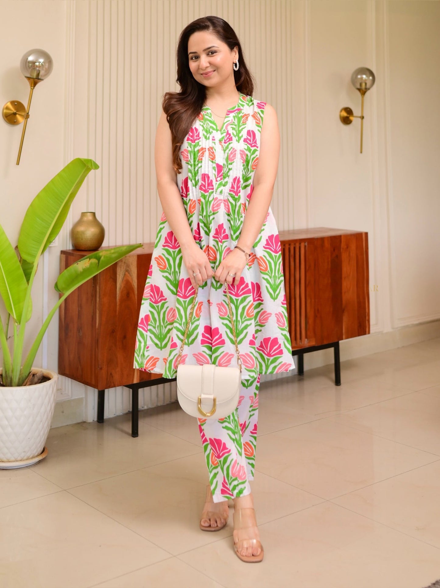 Flower Printed Attractive Kurta Set D6055