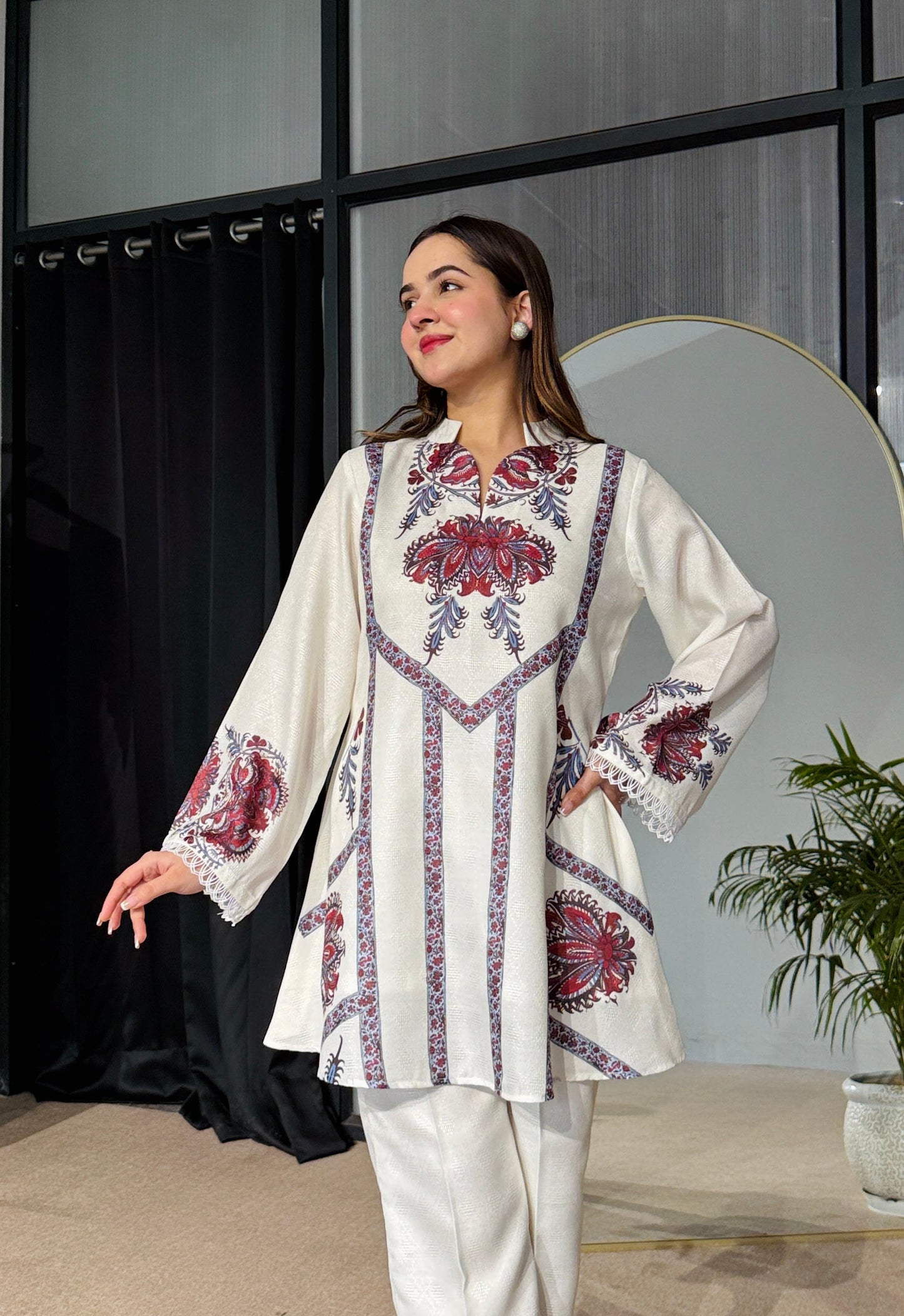 Flower Printed Fancy Party Co-ord Set D6202