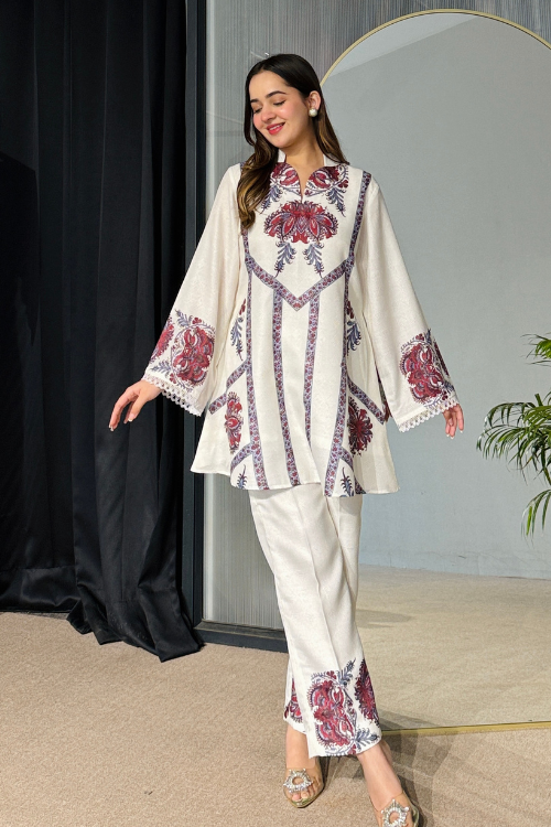 Flower Printed Fancy Party Co-ord Set D6202