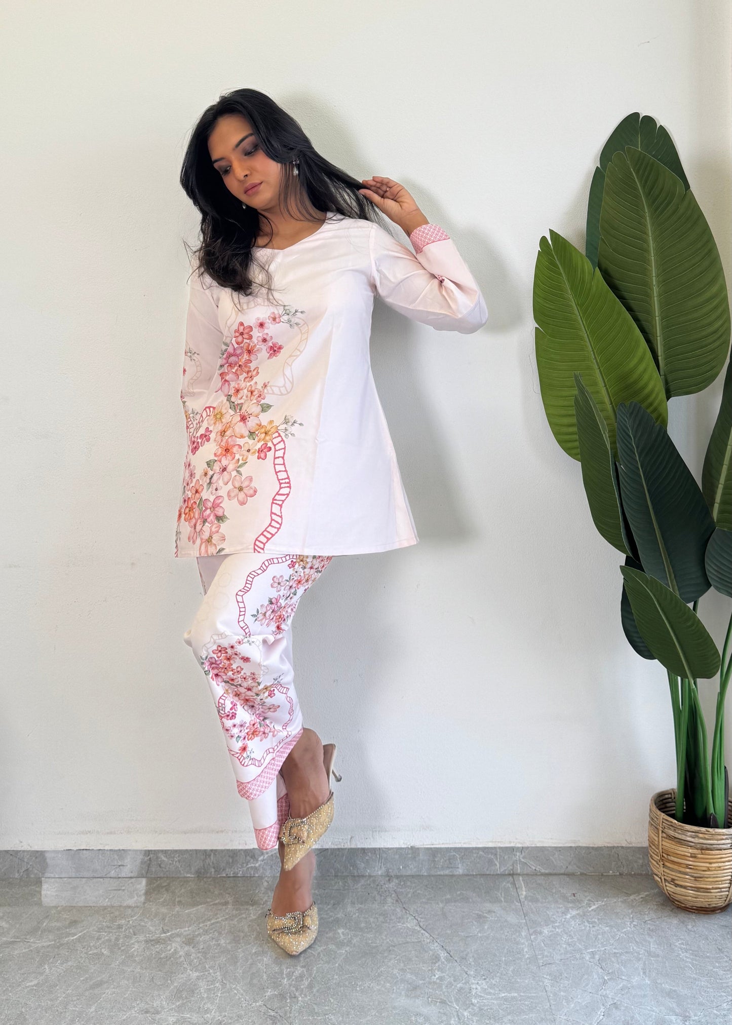 Chic & Comfy Raymond Cotton Flower Co-ord  Set - kharidari