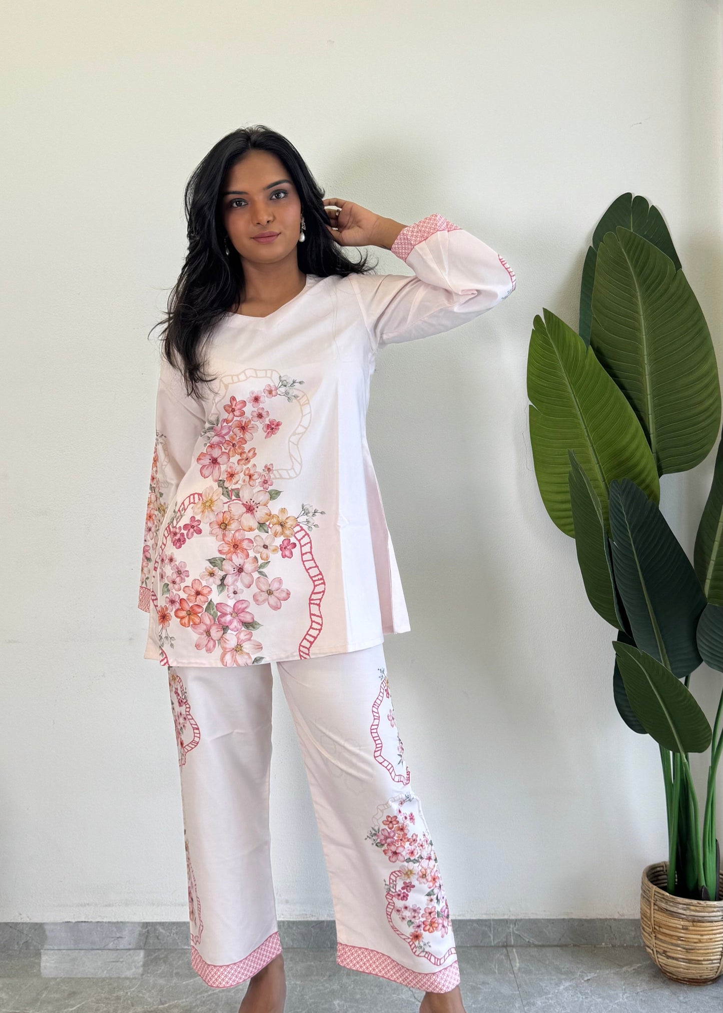 Chic & Comfy Raymond Cotton Flower Co-ord  Set - kharidari