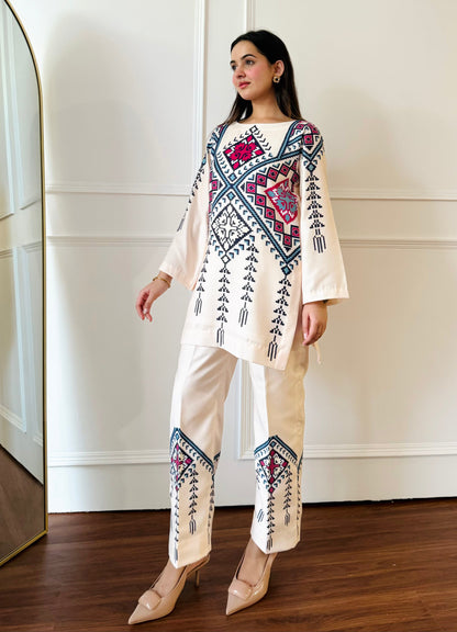 Geometric Tribal Printed Co-ord Set for Women D6304