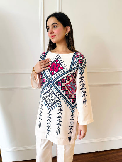 Geometric Tribal Printed Co-ord Set for Women D6304