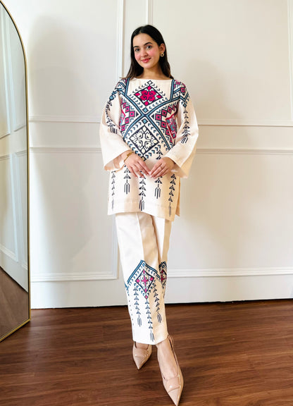 Geometric Tribal Printed Co-ord Set for Women D6304