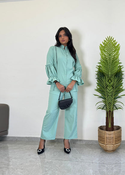 Glam & Glowing Green Co-ord Set D6199 - kharidari