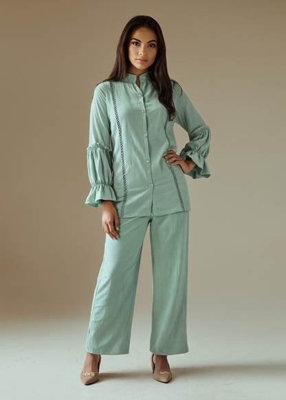 Glam & Glowing Green Co-ord Set D6199 - kharidari