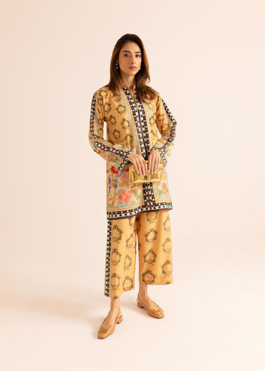 Luxurious Trendy Poly Cotton Co-ord Set – D6058