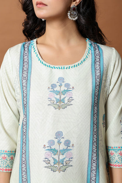 Modern Ethnic Pure Cotton Suit set With Dupatta D6245 - kharidari