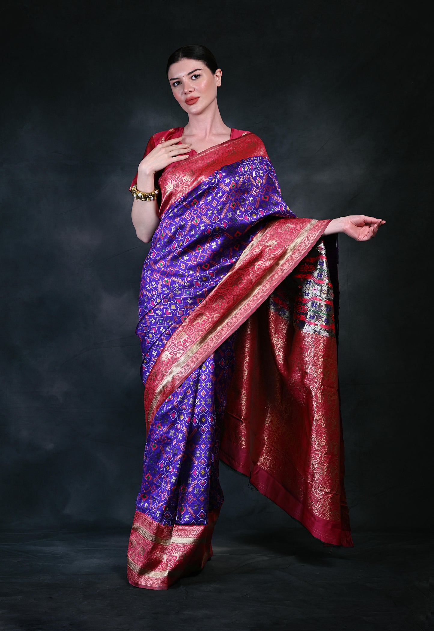 Party wear Purple color Patola Silk saree PRK001