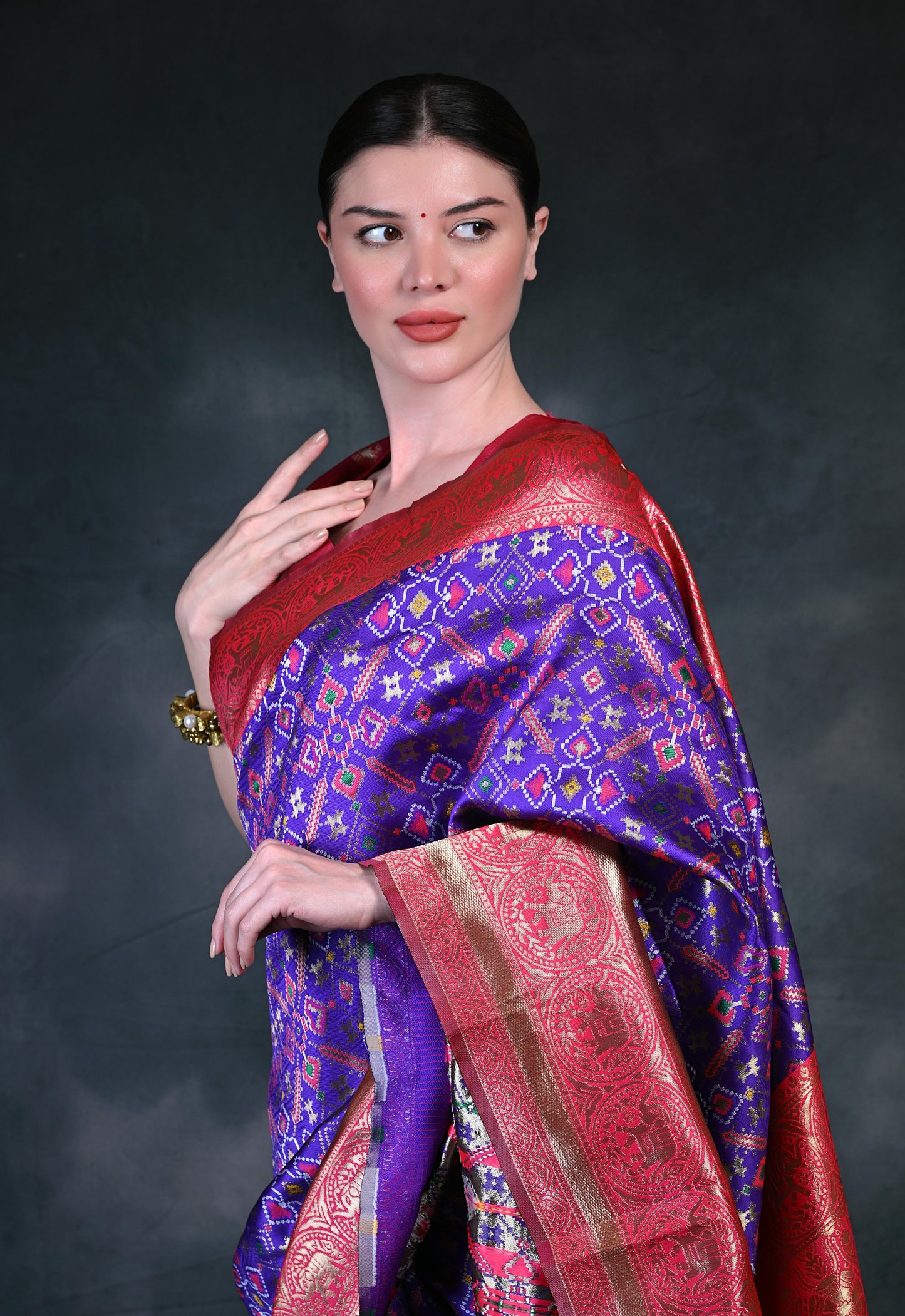 Party wear Purple color Patola Silk saree PRK001