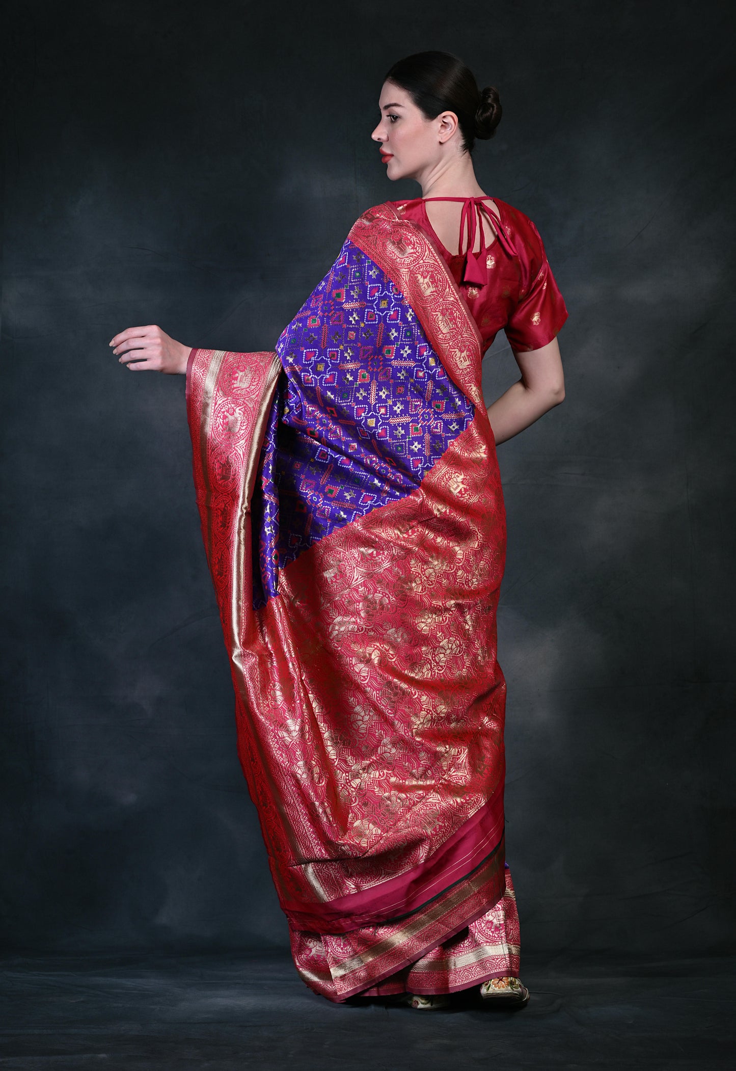 Party wear Purple color Patola Silk saree PRK001