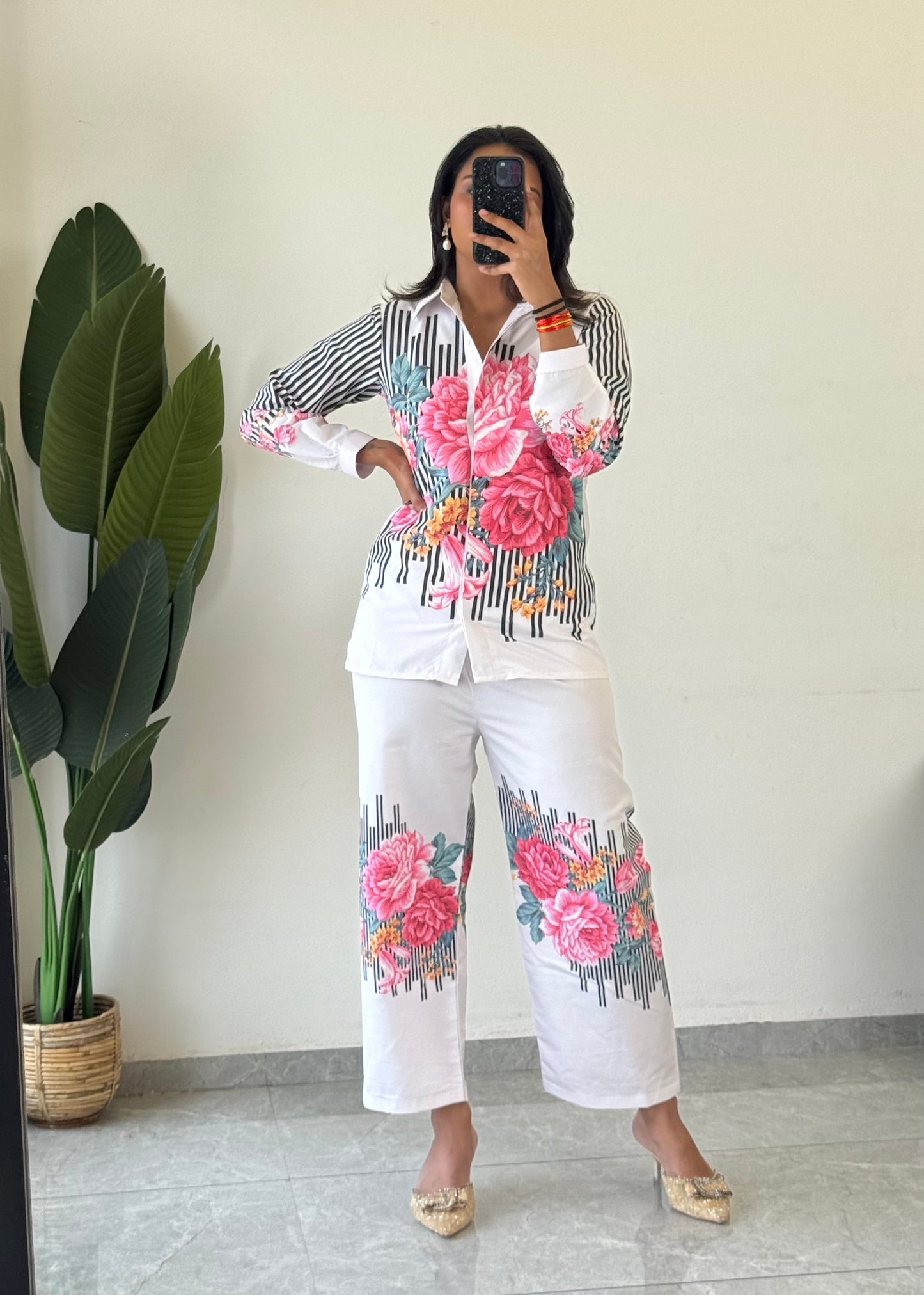 Trendy printed Raymond cotton co-ord set for women - kharidari