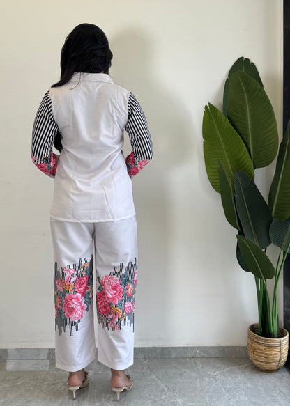 Trendy printed Raymond cotton co-ord set for women - kharidari